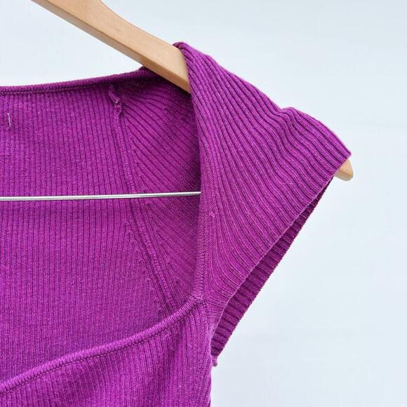 One Grey Day Revolve OGD Samantha Midi Dress Bodycon Magenta XS Ribbed Cocktail - Picture 6 of 11